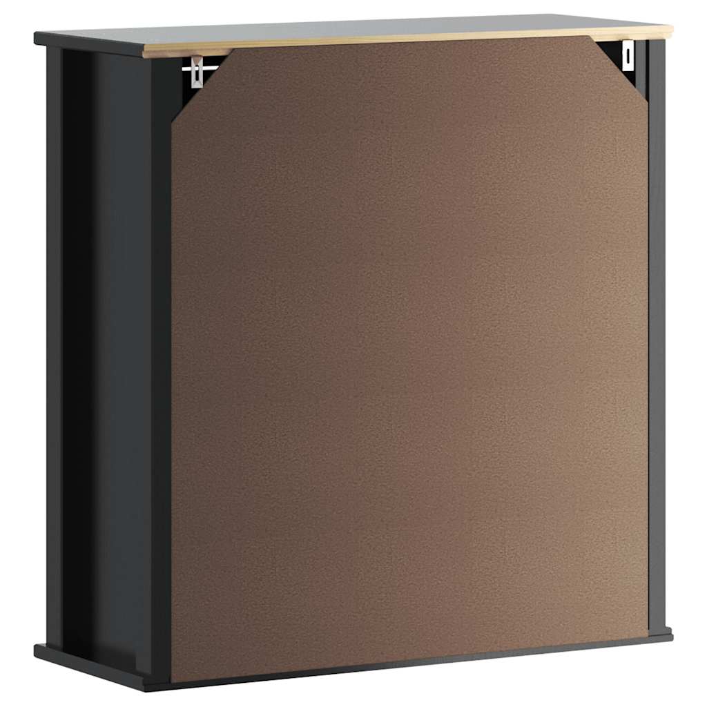 Mobile da Bagno a Muro BERG Nero 69,5x27x71,5cm Legno Massello | homemem39
