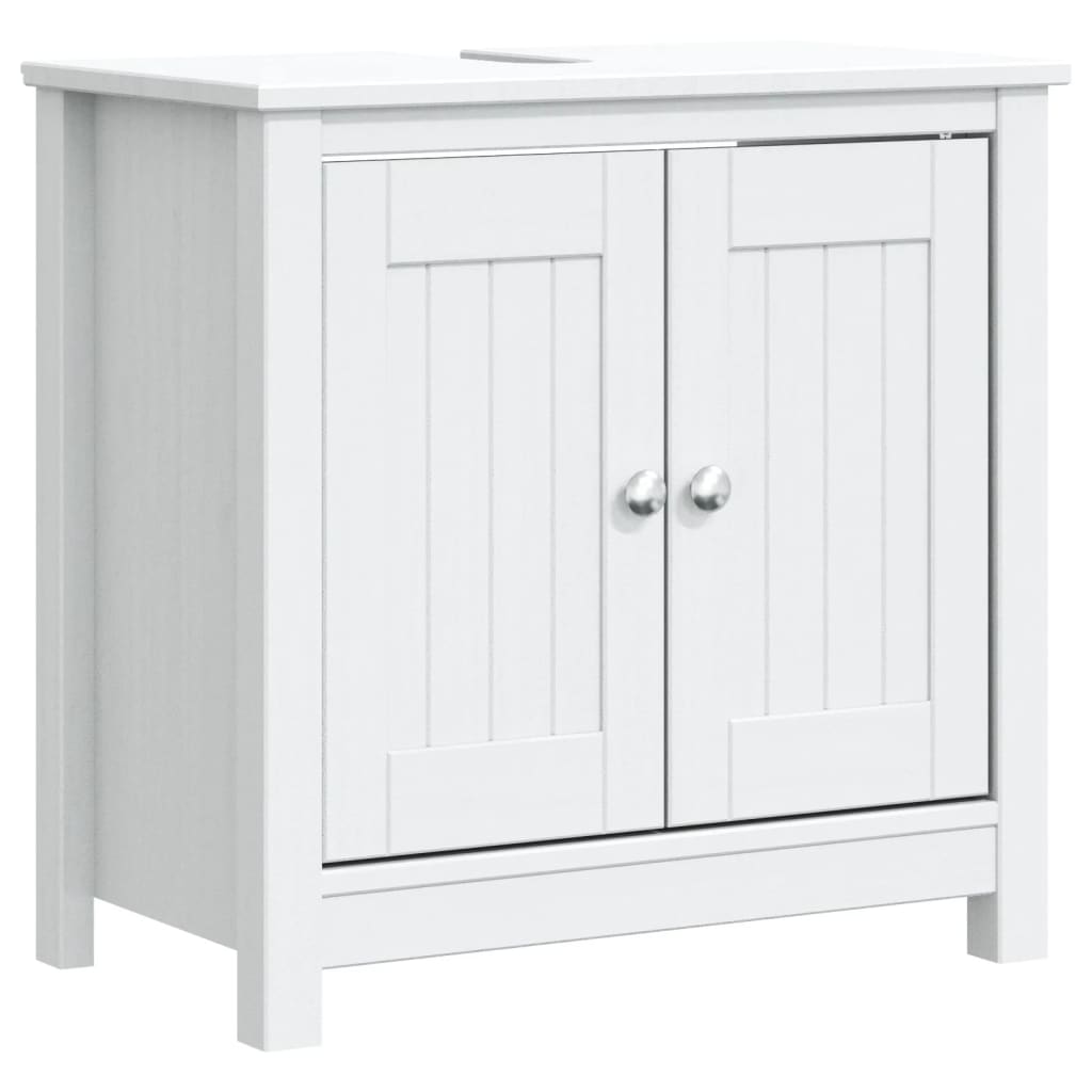 Mobile Lavabo da Bagno BERG Bianco 60x34x59 cm Massello Pino | homemem39