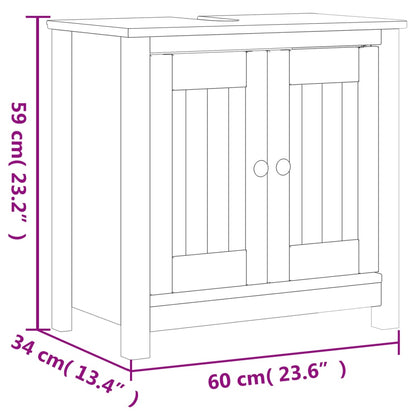 Mobile Lavabo da Bagno BERG Bianco 60x34x59 cm Massello Pino | homemem39