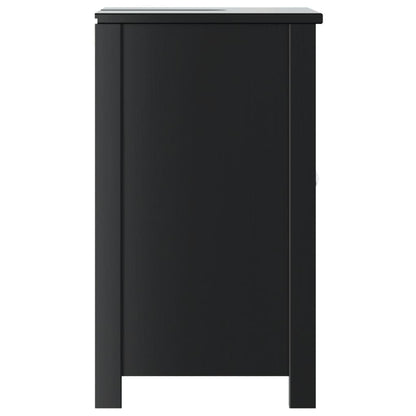 Mobile Lavabo da Bagno BERG Nero 60x34x59cm Legno Massello Pino