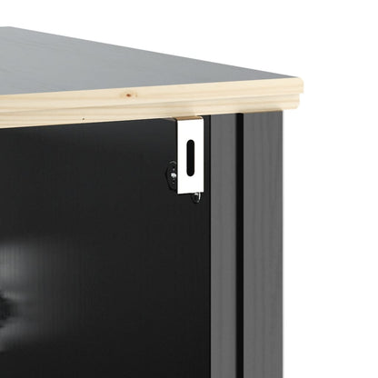 Mobile Lavabo da Bagno BERG Nero 60x34x59cm Legno Massello Pino