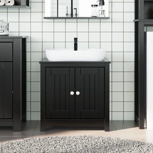 Mobile Lavabo da Bagno BERG Nero 60x34x59cm Legno Massello Pino | homemem39