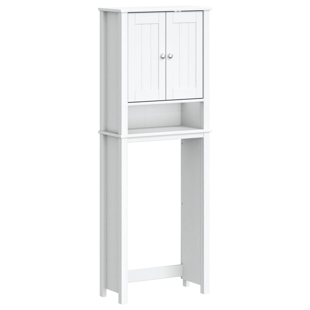 Portaoggetti Sopra WC BERG Bianco 60x27x164,5 cm Legno Massello | homemem39