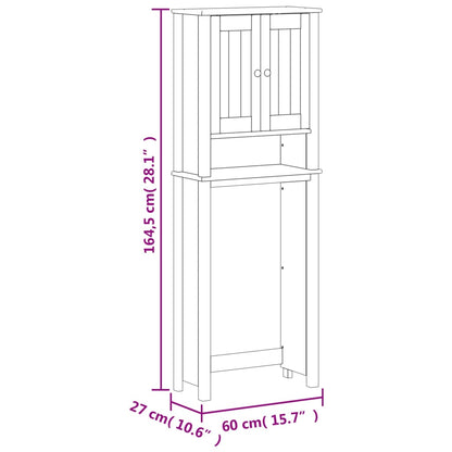 Portaoggetti Sopra WC BERG Nero 60x27x164,5 cm Legno Massello | homemem39