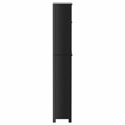 Mobile per Lavatrice BERG Nero 76x27x164,5cm Legno Massello | homemem39