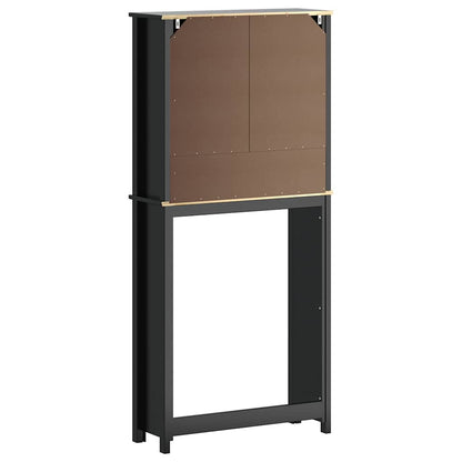 Mobile per Lavatrice BERG Nero 76x27x164,5cm Legno Massello | homemem39