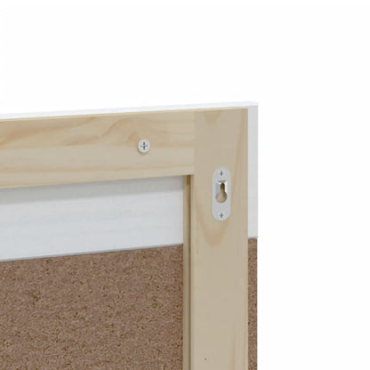 Specchio Bagno e Ripiano BERG Bianco 60x12x70 cm Legno Massello