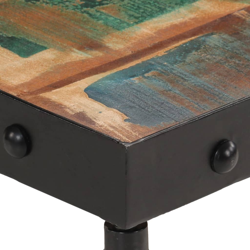 Tavolino Salotto con Ruote Legno Massello Recupero 100x55x26 cm | homemem39