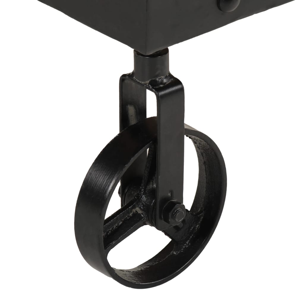 Tavolino Salotto con Ruote Legno Massello Recupero 100x55x26 cm | homemem39