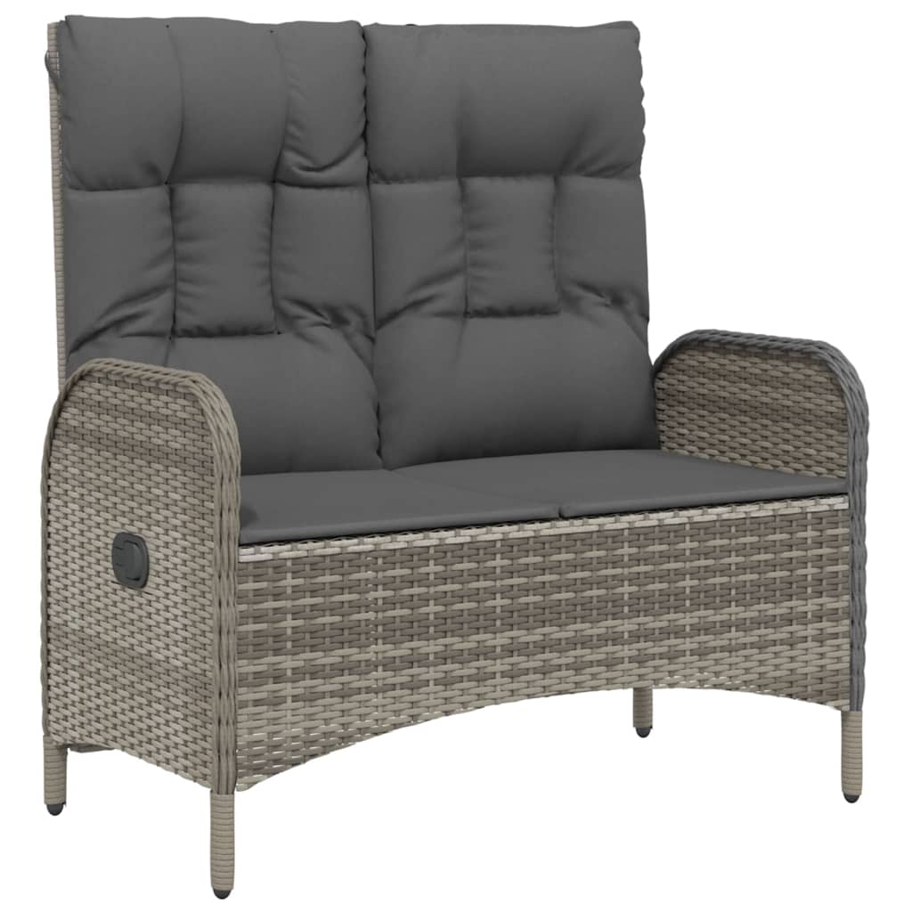 Set da Pranzo da Giardino 4 pz con Cuscini in Polyrattan Grigio | homemem39