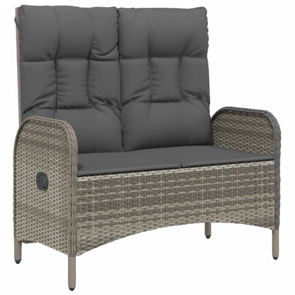 Set da Pranzo da Giardino 2 pz con Cuscini in Polyrattan Grigio | homemem39