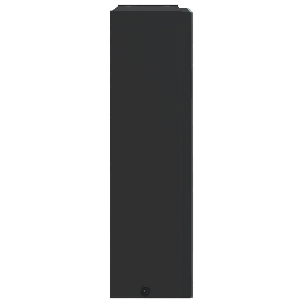Armadietto Bagno con Specchio e LED Nero 45x13x52 cm | homemem39