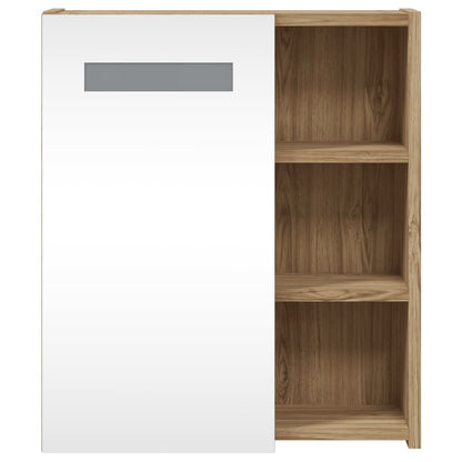 Armadietto Bagno con Specchio e LED Rovere 45x13x52 cm | homemem39