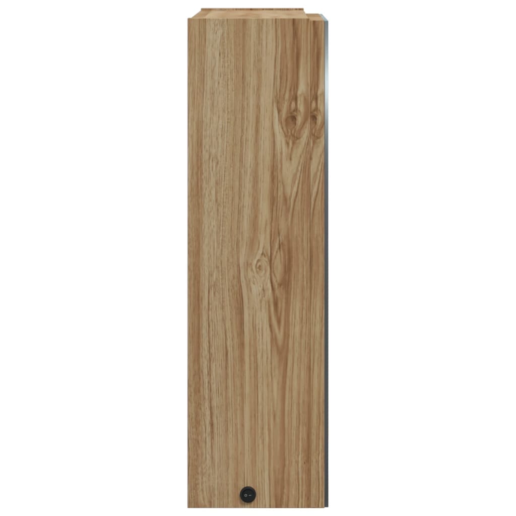 Armadietto Bagno con Specchio e LED Rovere 45x13x52 cm | homemem39