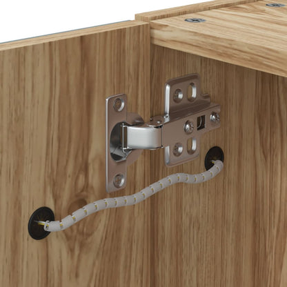 Armadietto Bagno con Specchio e LED Rovere 45x13x52 cm | homemem39