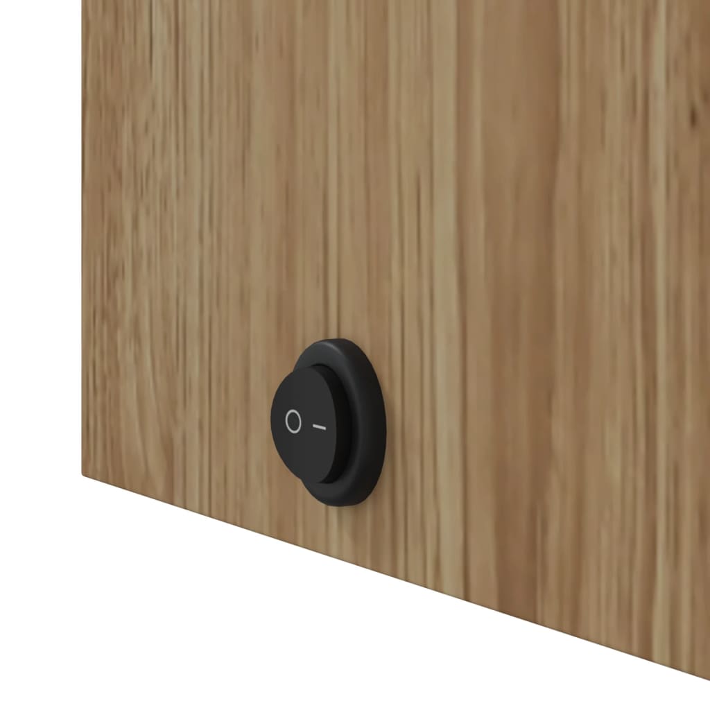 Armadietto Bagno con Specchio e LED Rovere 45x13x52 cm | homemem39