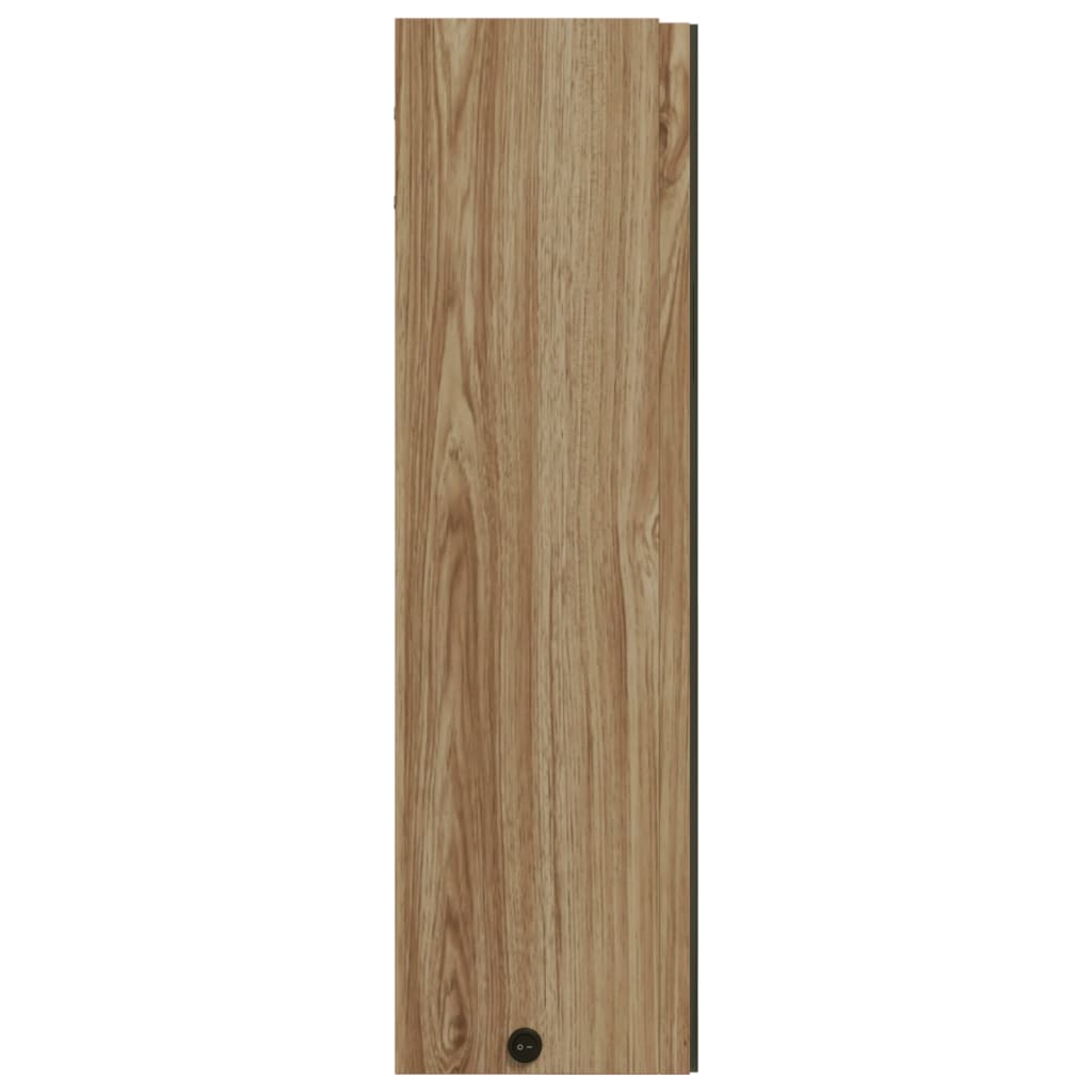 Armadietto Bagno con Specchio e LED Rovere 60x13x52 cm | homemem39