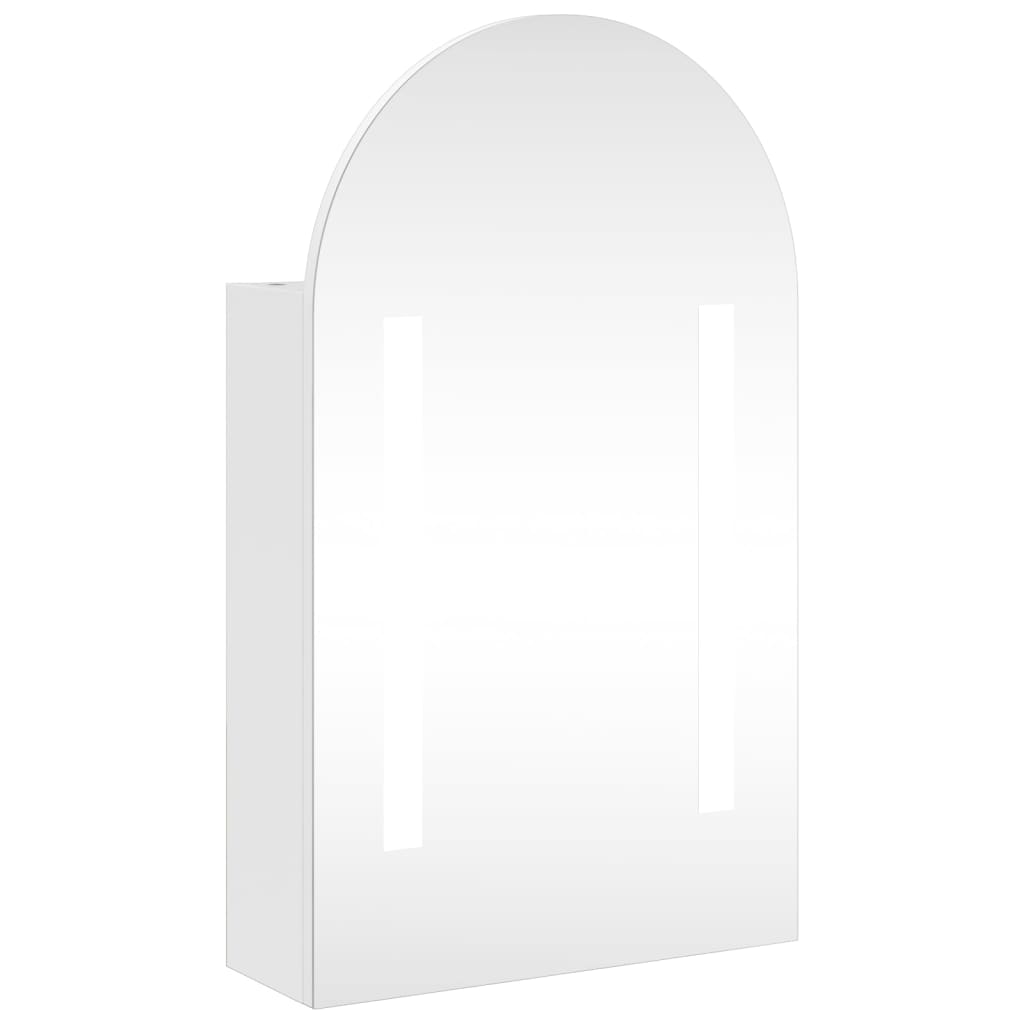 Armadietto Bagno con Specchio e LED ad Arco Bianco 42x13x70 cm | homemem39