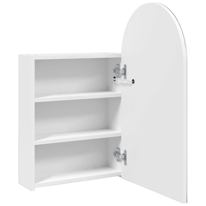 Armadietto Bagno con Specchio e LED ad Arco Bianco 42x13x70 cm | homemem39