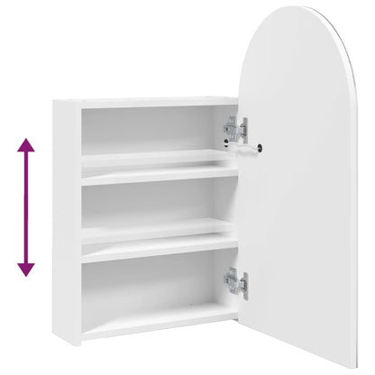 Armadietto Bagno con Specchio e LED ad Arco Bianco 42x13x70 cm | homemem39