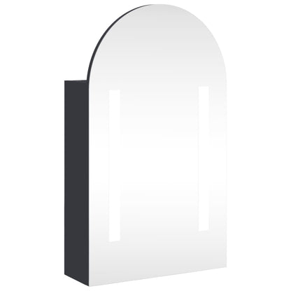 Armadietto Bagno con Specchio e LED ad Arco Grigio 42x13x70 cm | homemem39