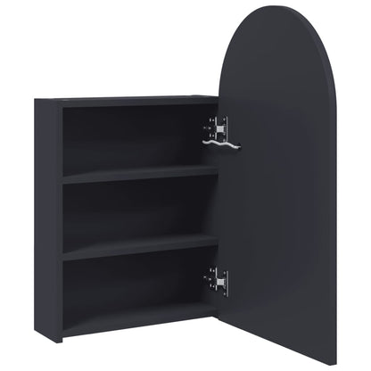 Armadietto Bagno con Specchio e LED ad Arco Grigio 42x13x70 cm | homemem39