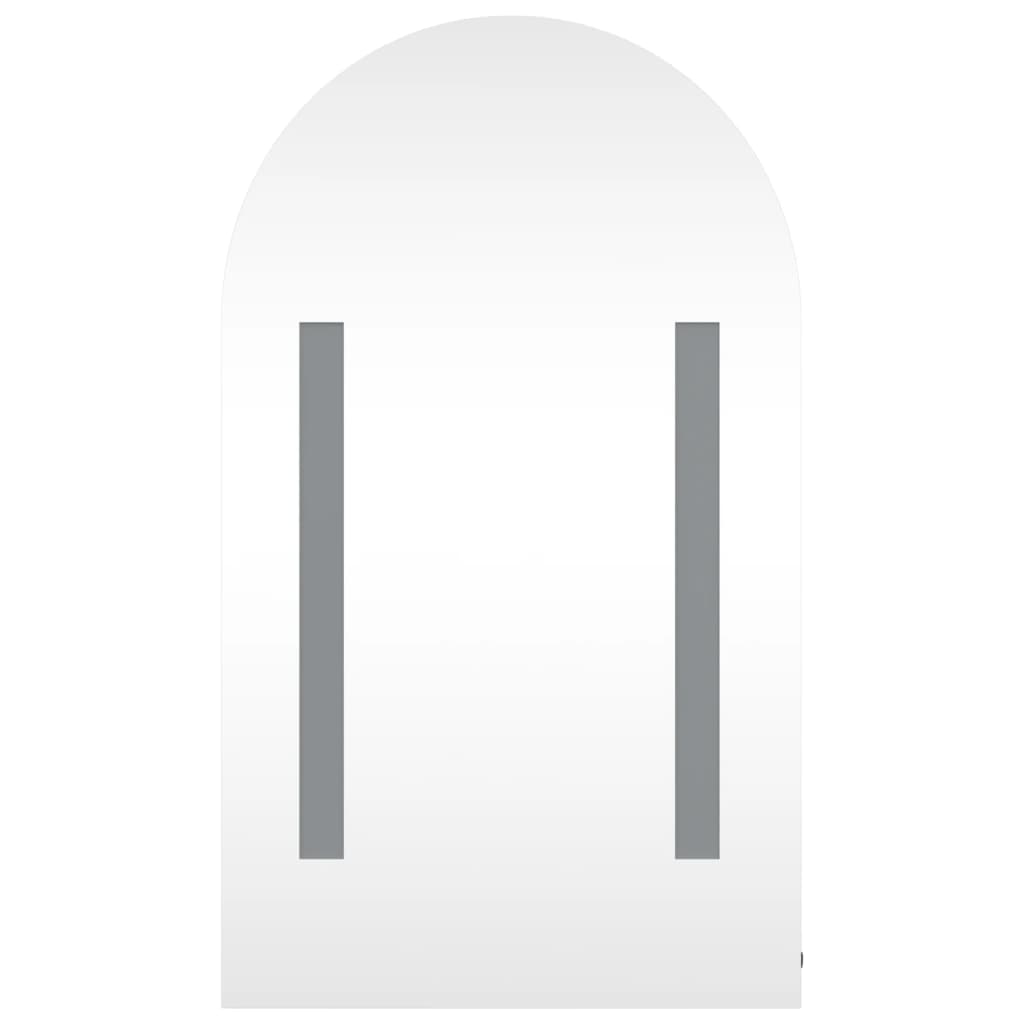 Armadietto Bagno con Specchio e LED ad Arco Grigio 42x13x70 cm | homemem39