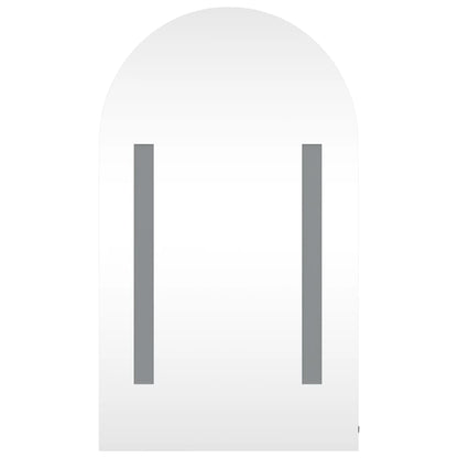 Armadietto Bagno con Specchio e LED ad Arco Grigio 42x13x70 cm | homemem39