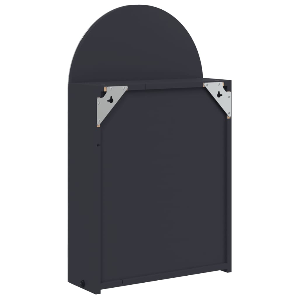 Armadietto Bagno con Specchio e LED ad Arco Grigio 42x13x70 cm | homemem39