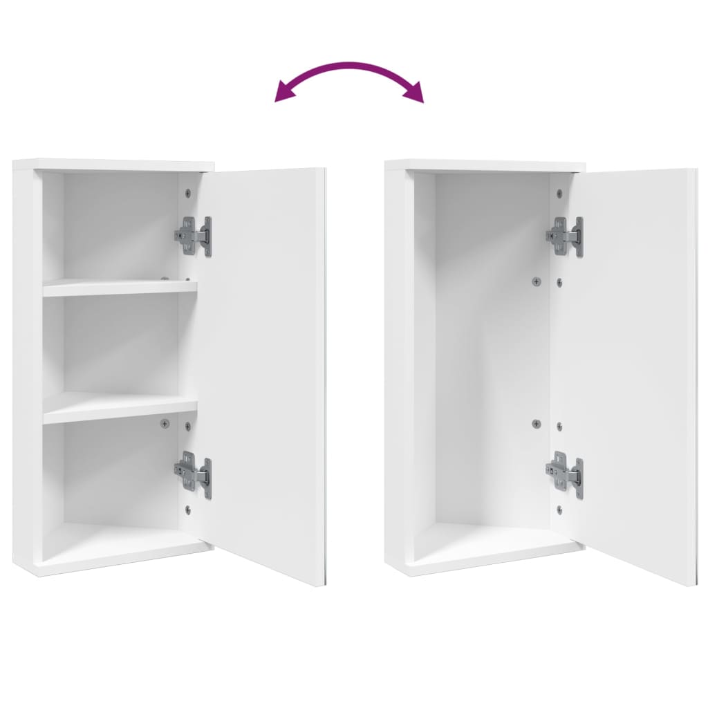 Armadietto Angolare con Specchio da Bagno Bianco 30x24x60 cm | homemem39