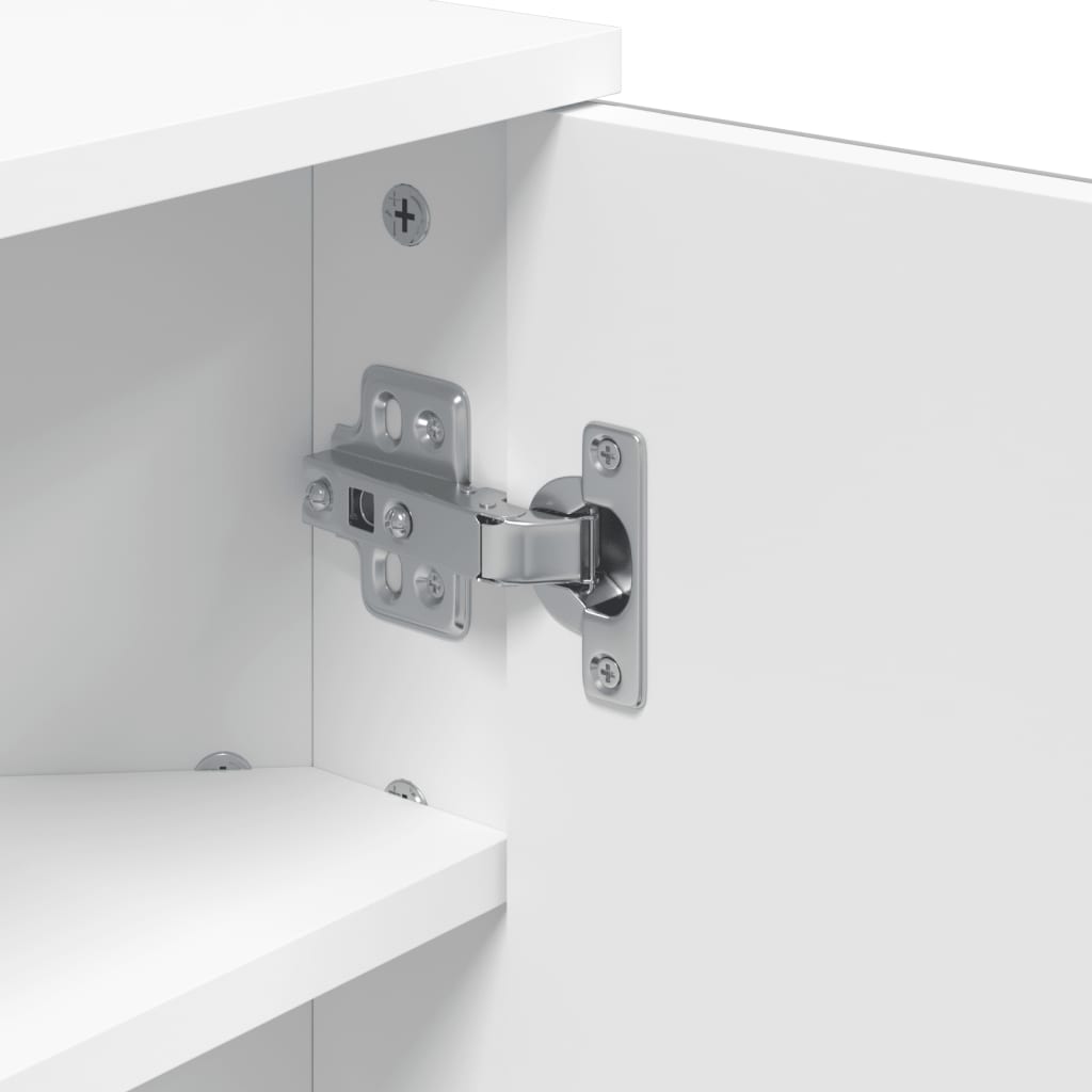 Armadietto Angolare con Specchio da Bagno Bianco 30x24x60 cm | homemem39