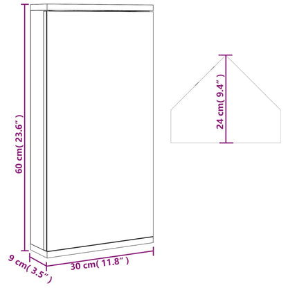 Armadietto Angolare con Specchio da Bagno Bianco 30x24x60 cm | homemem39