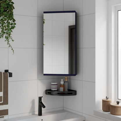 Armadietto Angolare con Specchio da Bagno Grigio 30x24x60 cm | homemem39