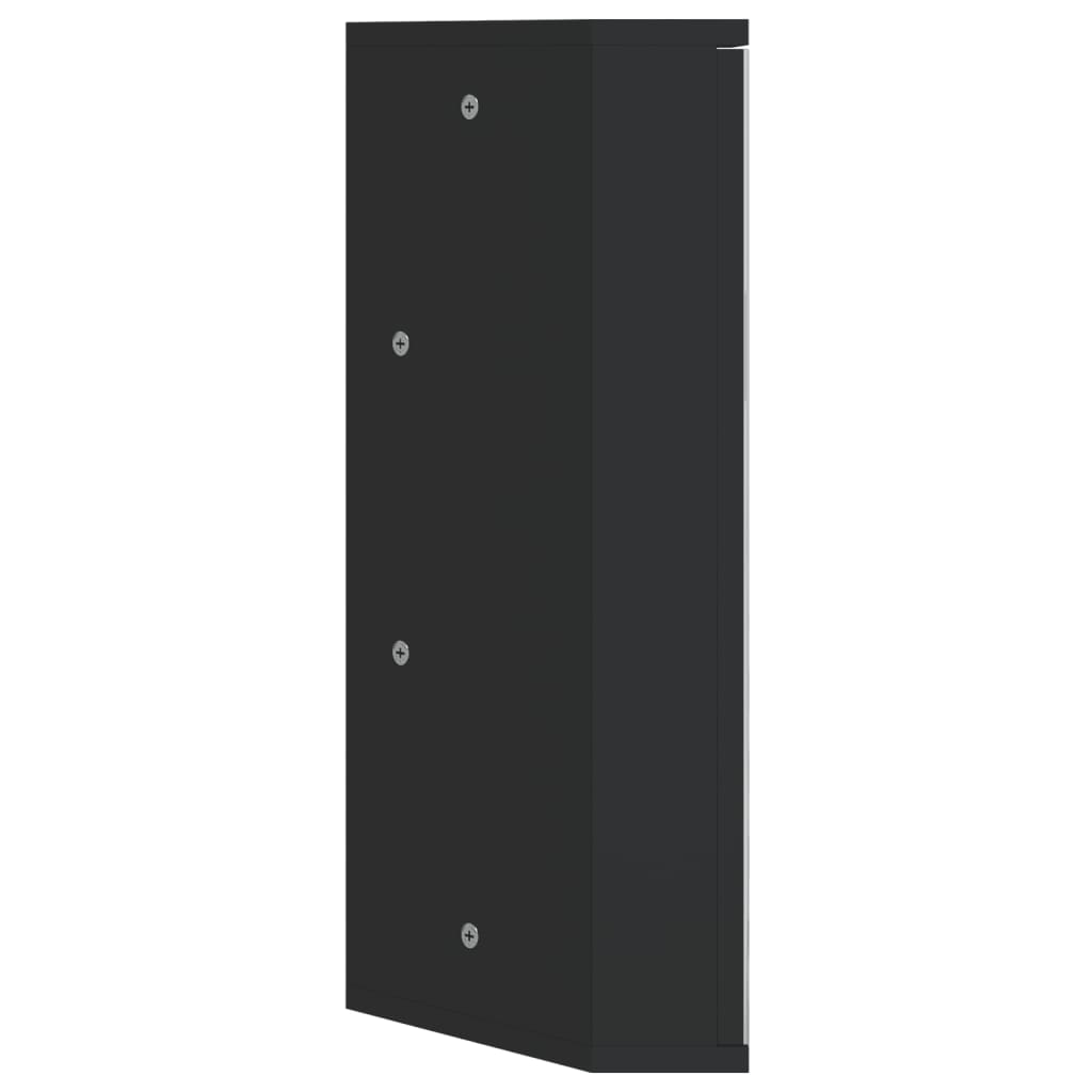 Armadietto Angolare con Specchio da Bagno Nero 30x24x60 cm | homemem39