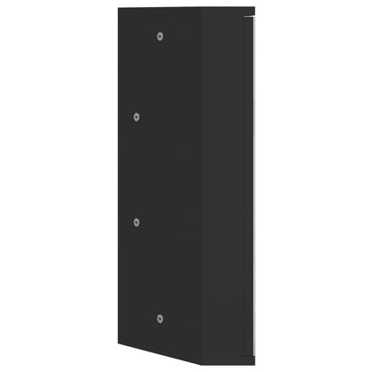 Armadietto Angolare con Specchio da Bagno Nero 30x24x60 cm | homemem39