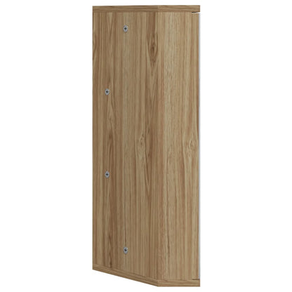 Armadietto Angolare con Specchio da Bagno Rovere 30x24x60 cm | homemem39