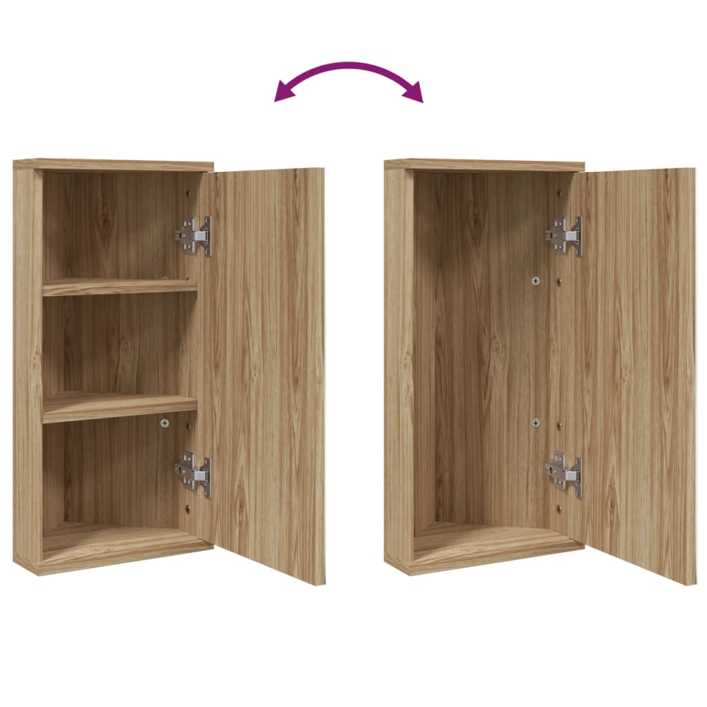Armadietto Angolare con Specchio da Bagno Rovere 30x24x60 cm | homemem39