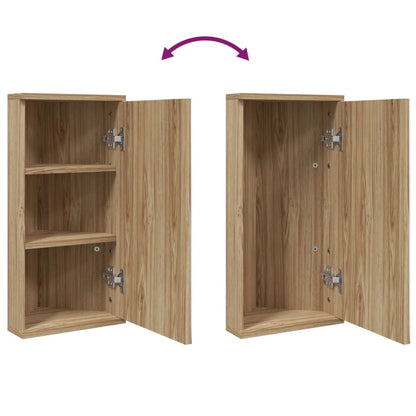 Armadietto Angolare con Specchio da Bagno Rovere 30x24x60 cm | homemem39