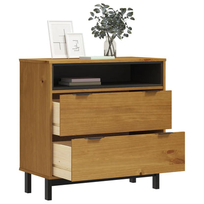 Cassettiera FLAM 80x40x80 cm in Legno Massello di Pino - homemem39