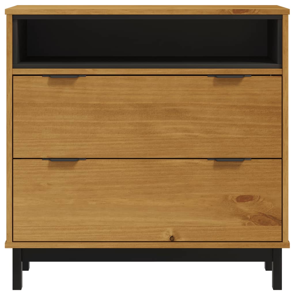 Cassettiera FLAM 80x40x80 cm in Legno Massello di Pino - homemem39