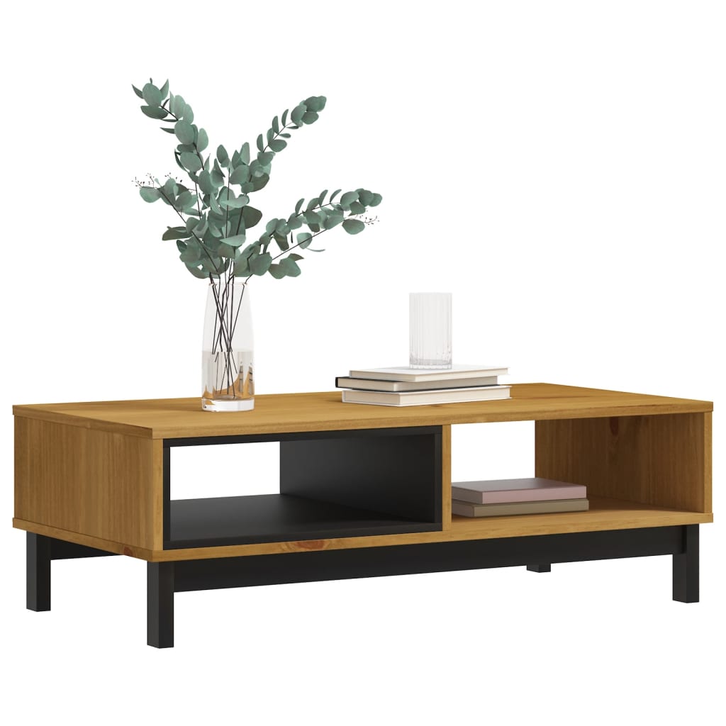Tavolino da Salotto FLAM 100x50x32,5 cm Legno Massello di Pino | homemem39