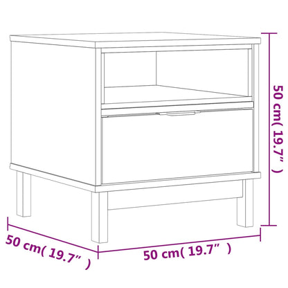 Tavolino FLAM 50x50x50 cm in Legno Massello di Pino - homemem39