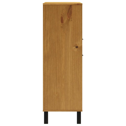 Credenza con Anta in Vetro FLAM 92x40x122,5 cm in Legno di Pino - homemem39