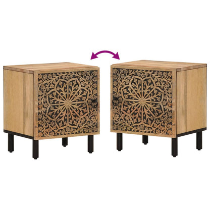 Comodini 2pz 40x33x46 cm in Legno Massello di Mango | homemem39