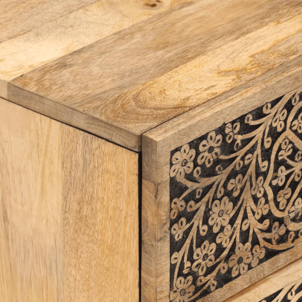 Comodino 40x33x46 cm in Legno Massello di Mango | homemem39