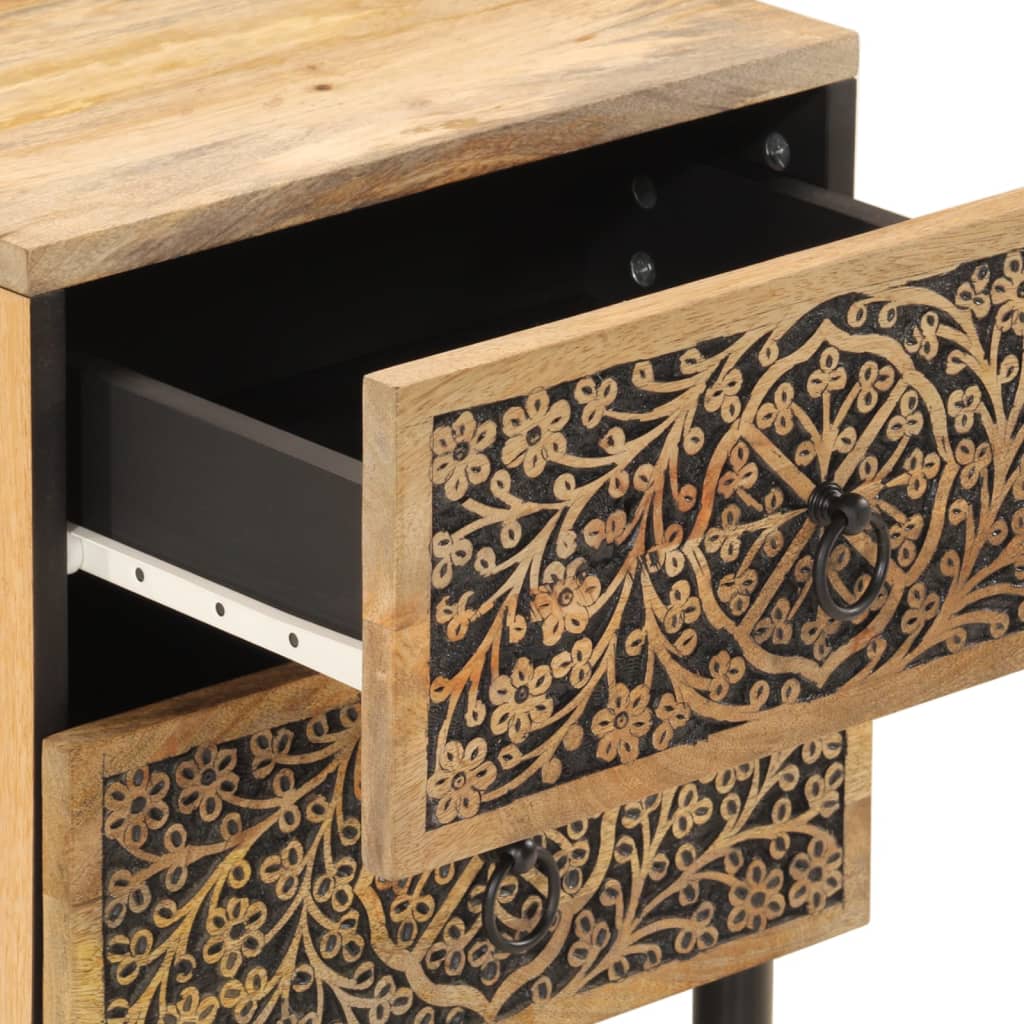 Comodino 40x33x46 cm in Legno Massello di Mango | homemem39