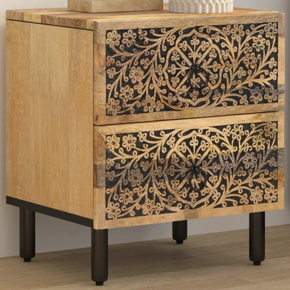 Comodino 40x33x46 cm in Legno Massello di Mango | homemem39