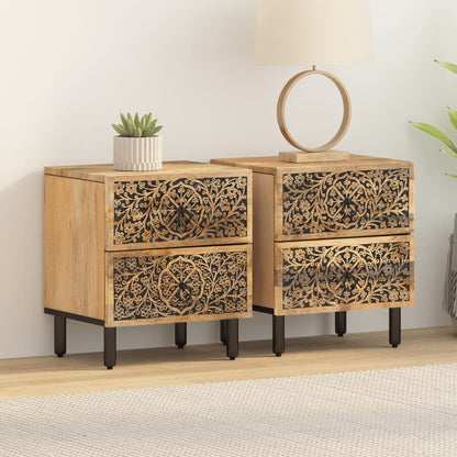 Comodini 2pz 40x33x46 cm in Legno Massello di Mango | homemem39