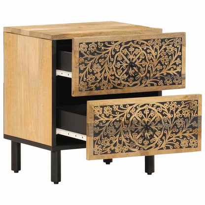 Comodini 2pz 40x33x46 cm in Legno Massello di Mango