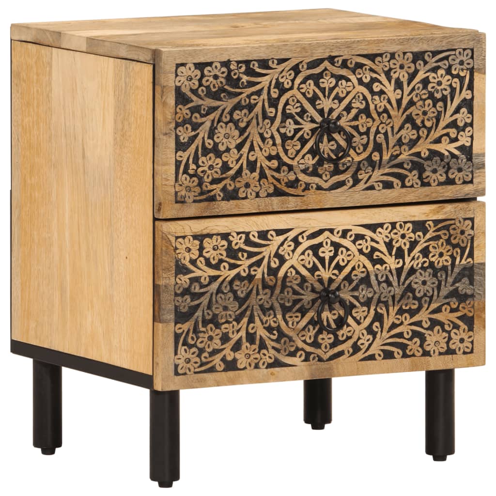 Comodini 2pz 40x33x46 cm in Legno Massello di Mango | homemem39